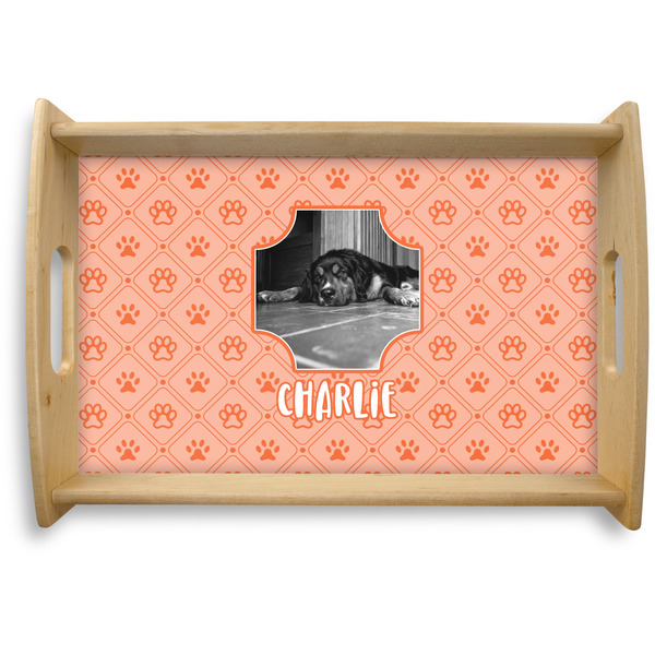 Custom Pet Photo Natural Wooden Tray - Small (Personalized)