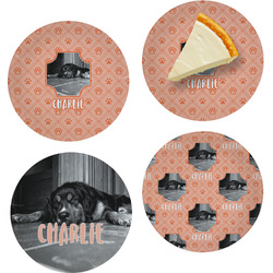 Pet Photo Set of 4 Glass Appetizer / Dessert Plate 8" (Personalized)