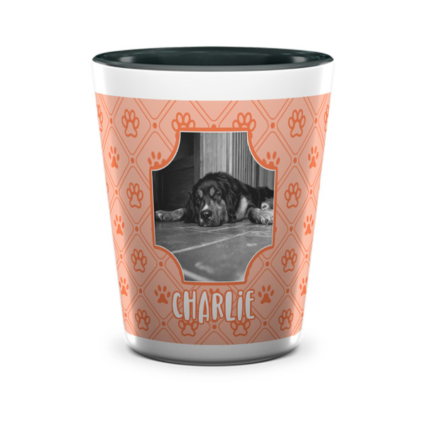 Custom Pet Photo Ceramic Shot Glass - 1.5 oz - Two Tone - Set of 4
