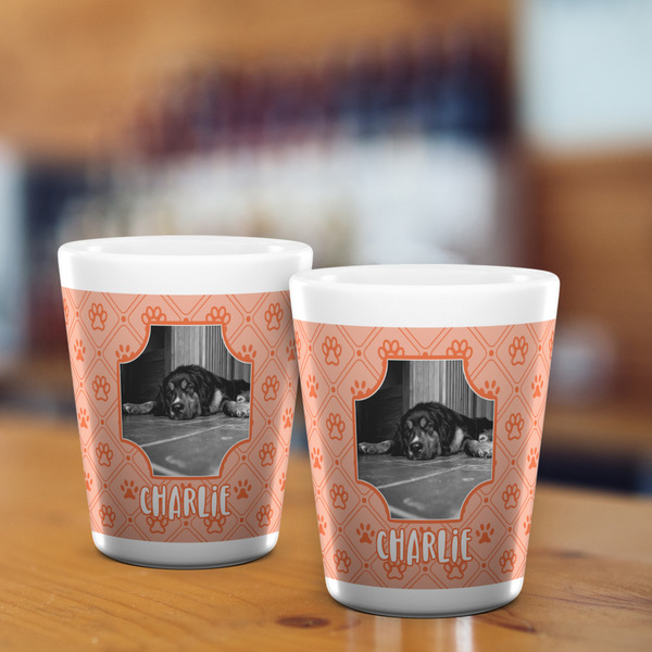 Pet Photo Shot Glass - White - LIFESTYLE