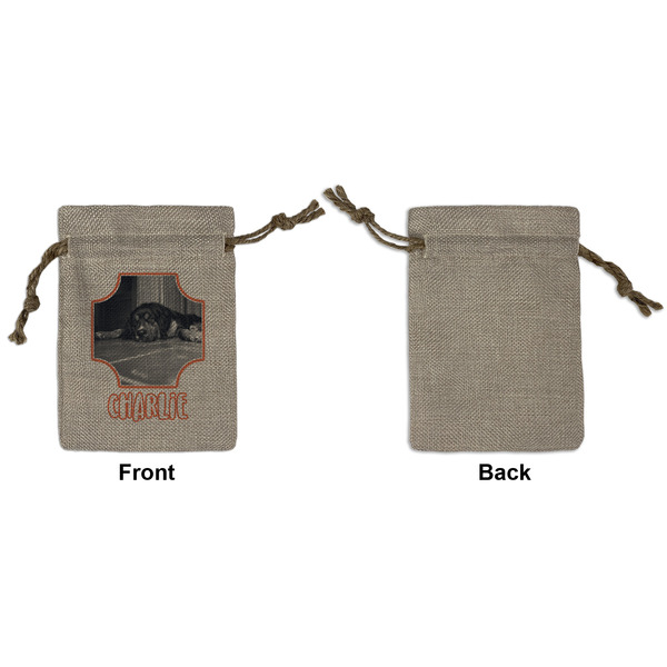 Pet Photo Small Burlap Gift Bag - Front Approval