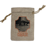 Pet Photo Small Burlap Gift Bag - Front