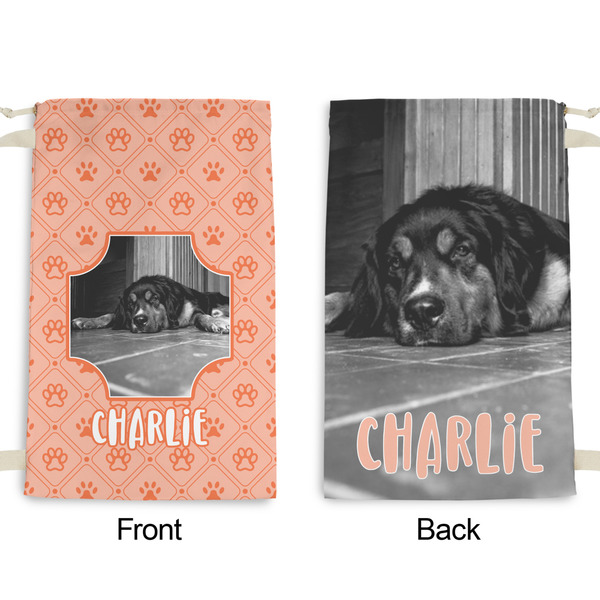 Pet Photo Small Laundry Bag - Front & Back View