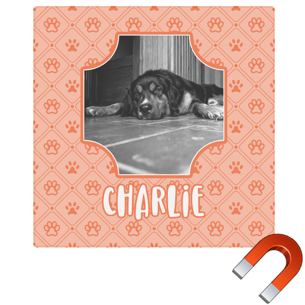 Custom Pet Photo Square Car Magnet - 10" (Personalized)