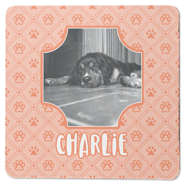 Custom Pet Photo Square Rubber Backed Coaster (Personalized)