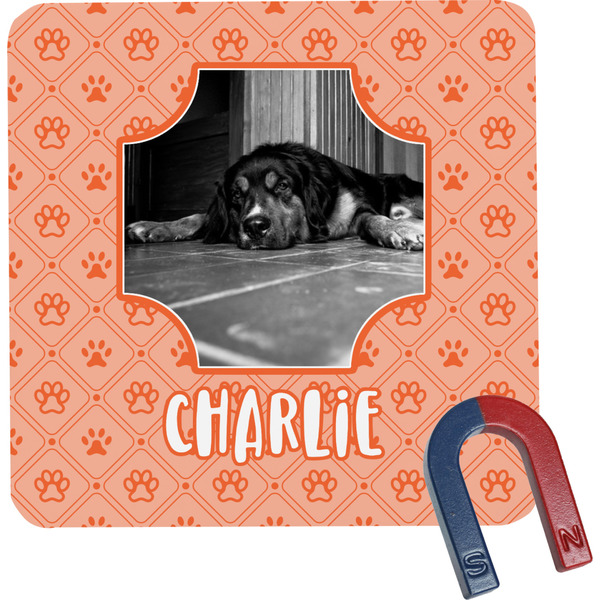 Custom Pet Photo Square Fridge Magnet (Personalized)