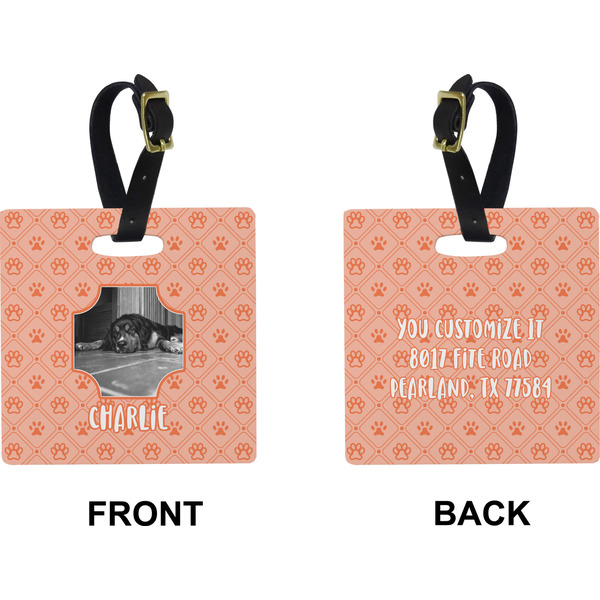 Pet Photo Square Luggage Tag (Front + Back)