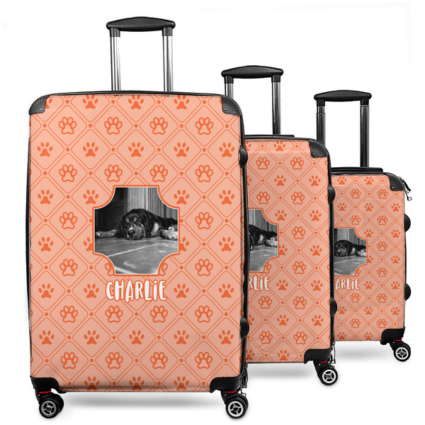 Custom Pet Photo 3 Piece Luggage Set - 20" Carry On, 24" Medium Checked, 28" Large Checked