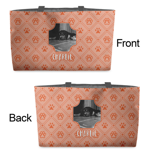 Pet Photo Tote w/Black Handles - Front & Back Views