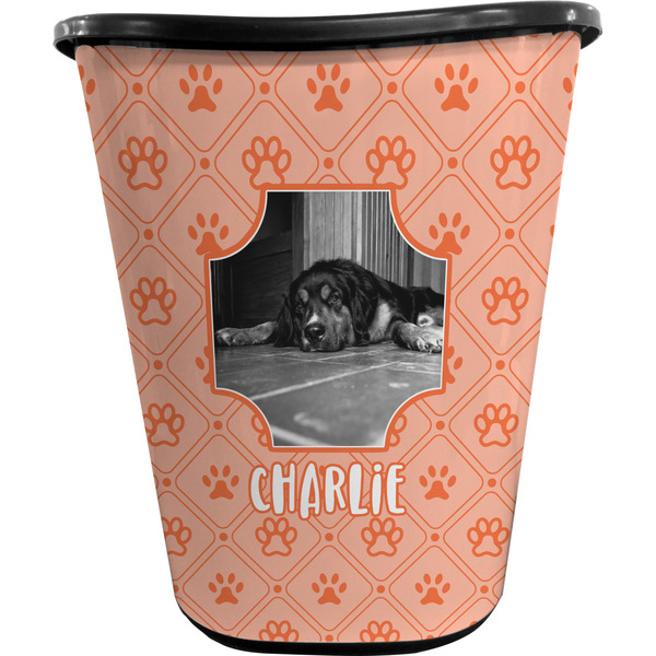 Pet Photo Trash Can Black