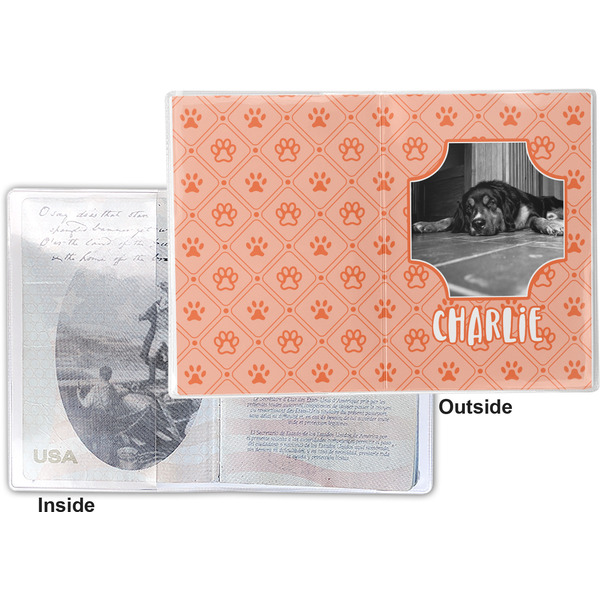 Pet Photo Vinyl Passport Holder - Flat Front and Back