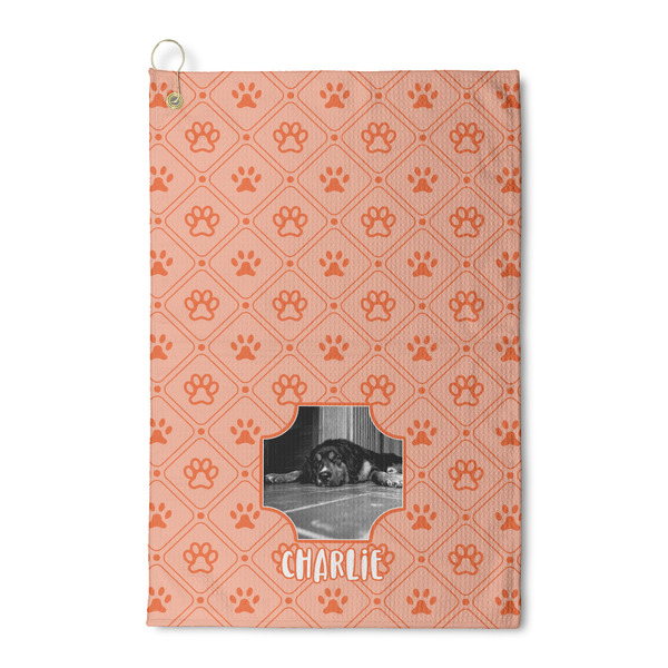 Custom Pet Photo Waffle Weave Golf Towel