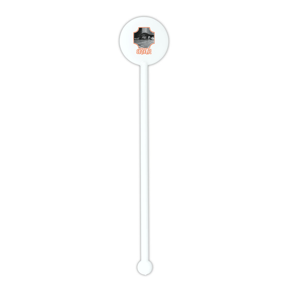 Pet Photo White Plastic 5.5" Stir Stick - Round - Single Stick
