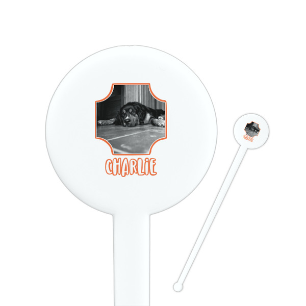 Custom Pet Photo Round Plastic Stir Sticks