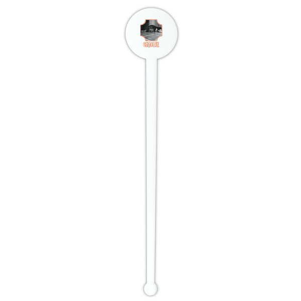 Pet Photo White Plastic 7" Stir Stick - Round - Single Stick