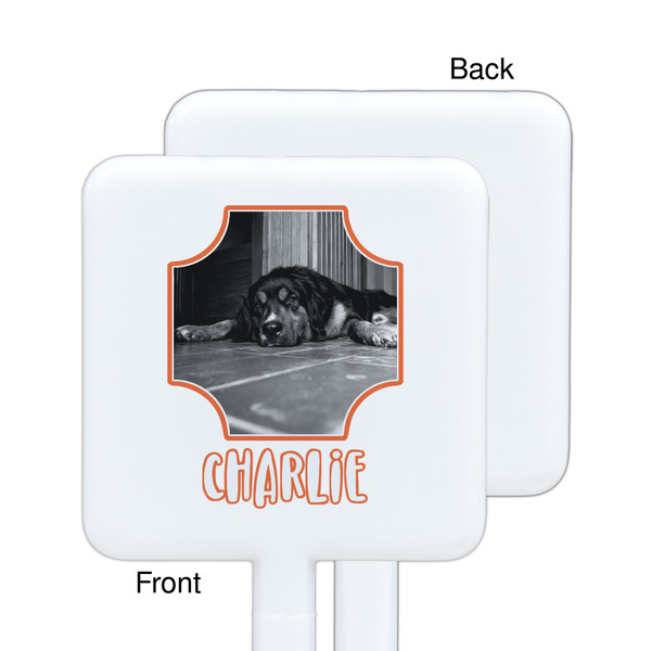 Pet Photo White Plastic Stir Stick - Single Sided - Square - Approval