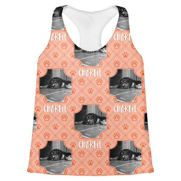 Custom Pet Photo Womens Racerback Tank Top - Small (Personalized)