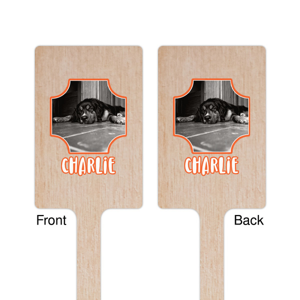 Pet Photo Wooden 6.25" Stir Stick - Rectangular - Double Sided - Front & Back