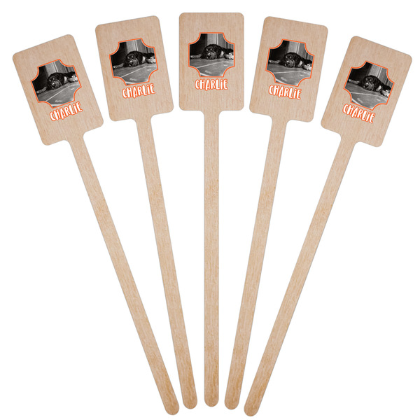 Pet Photo Wooden 6.25" Stir Stick - Rectangular - Fan View