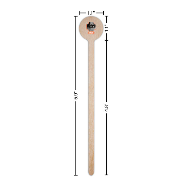 Pet Photo Wooden 6" Stir Stick - Round - Dimensions