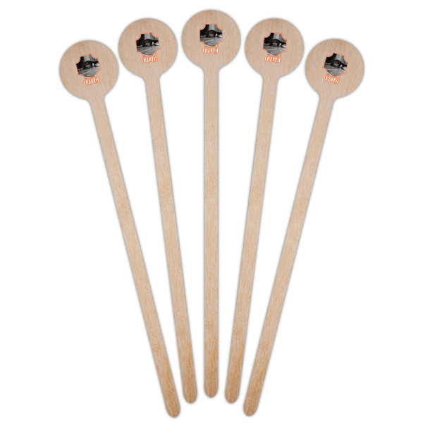 Pet Photo Wooden 6" Stir Stick - Round - Fan View
