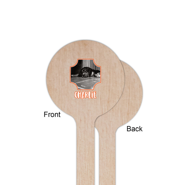 Pet Photo Wooden 6" Stir Stick - Round - Single Sided - Front & Back
