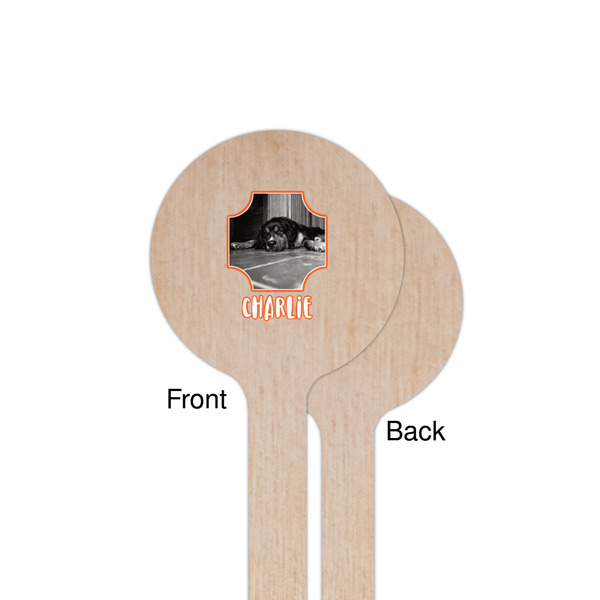 Pet Photo Wooden 7.5" Stir Stick - Round - Single Sided - Front & Back