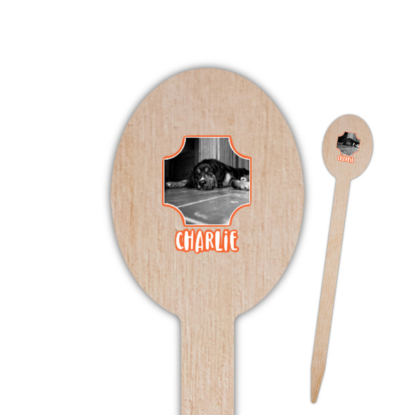 Custom Pet Photo Oval Wooden Food Picks
