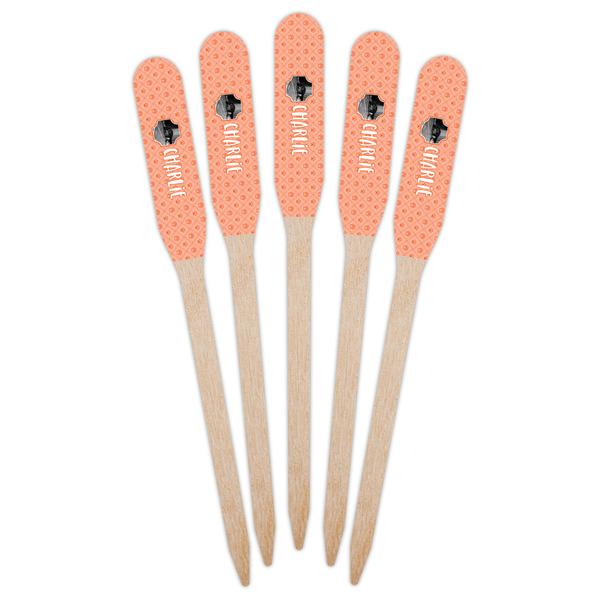 Pet Photo Wooden Food Pick - Paddle - Fan View