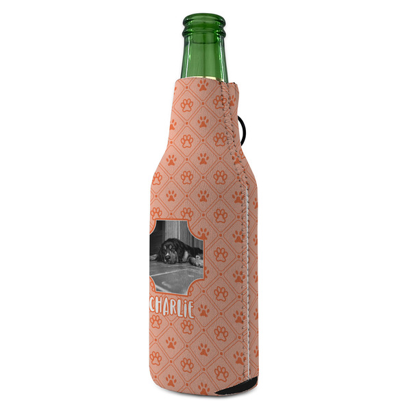 Pet Photo Zipper Bottle Cooler - ANGLE (bottle)