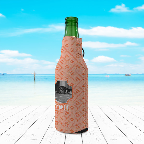 Pet Photo Zipper Bottle Cooler - LIFESTYLE