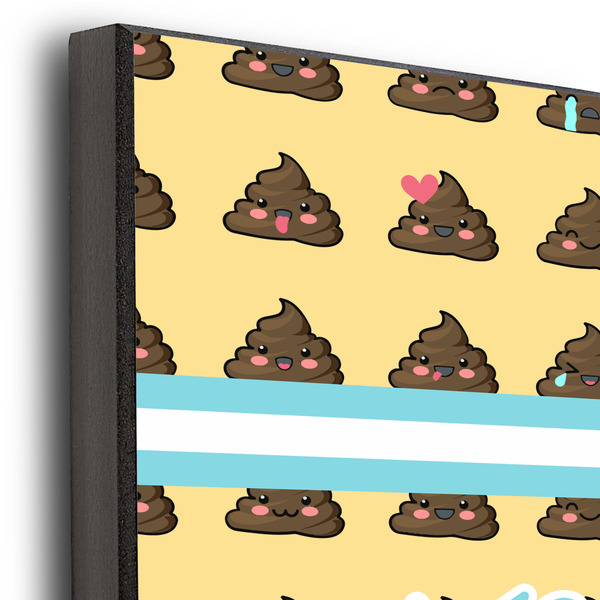 Poop Emoji 11x14 Wood Print - Closeup