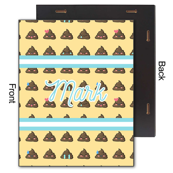Poop Emoji 11x14 Wood Print - Front & Back View