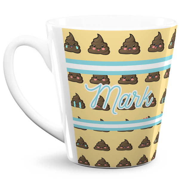 Custom Poop Emoji 12 Oz Latte Mug (Personalized)