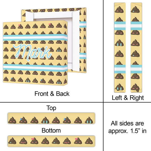 Poop Emoji 12x12 - Canvas Print - Approval