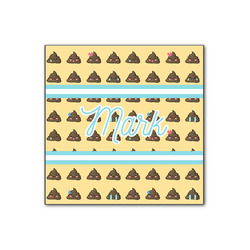 Poop Emoji Wood Print - 12x12 (Personalized)