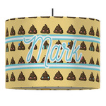 Poop Emoji 16" Drum Pendant Lamp - Fabric (Personalized)