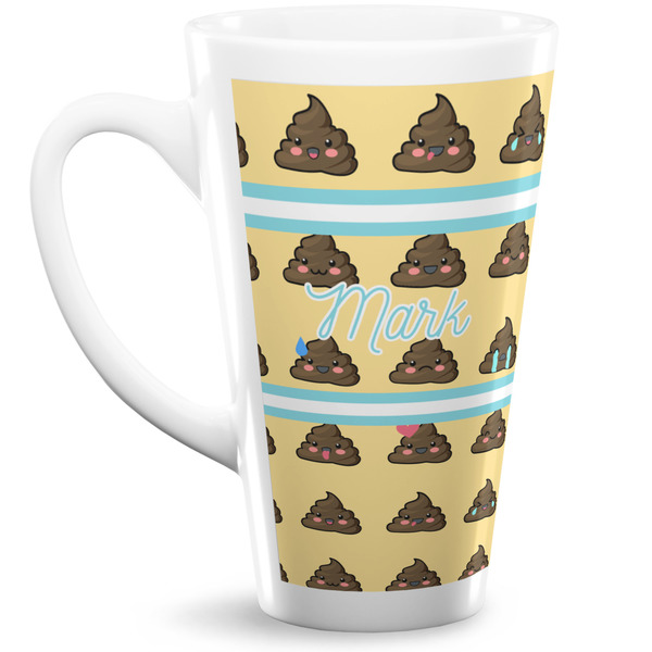 Custom Poop Emoji 16 Oz Latte Mug (Personalized)