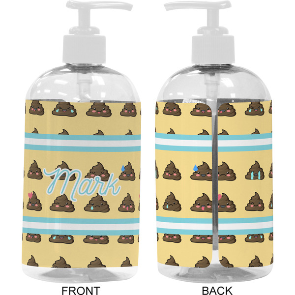 Poop Emoji 16 oz Plastic Liquid Dispenser- Approval- White