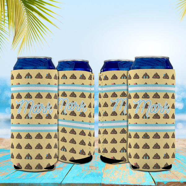 Poop Emoji 16oz Can Sleeve - Set of 4 - LIFESTYLE