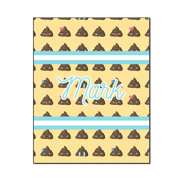 Custom Poop Emoji Wood Print - 16x20 (Personalized)
