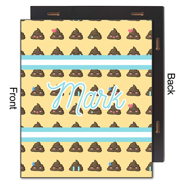 Poop Emoji 20x24 Wood Print - Front & Back View