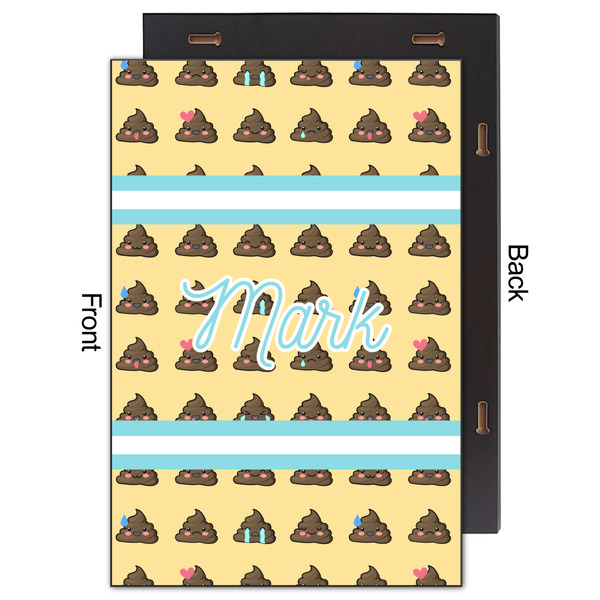 Poop Emoji 20x30 Wood Print - Front & Back View