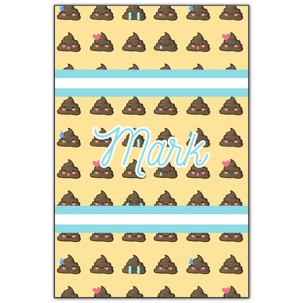 Custom Poop Emoji Wood Print - 20x30 (Personalized)