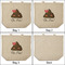 Poop Emoji 3 Reusable Cotton Grocery Bags - Front & Back View