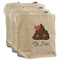 Poop Emoji 3 Reusable Cotton Grocery Bags - Front View