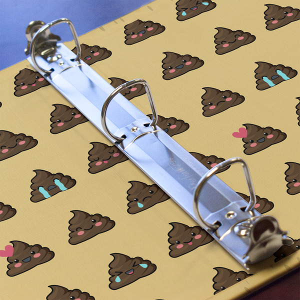 Poop Emoji 3 Ring Binders - Full Wrap - 1" - DETAIL