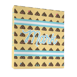 Poop Emoji 3 Ring Binder - Full Wrap - 1" (Personalized)