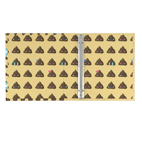 Poop Emoji 3 Ring Binders - Full Wrap - 1" - OPEN INSIDE