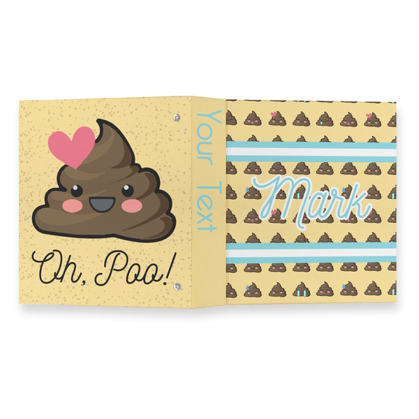 Poop Emoji 3 Ring Binders - Full Wrap - 1" - OPEN OUTSIDE